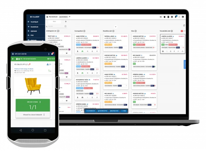 CloudERP webshop és felhős vállalatirányítási rendszer